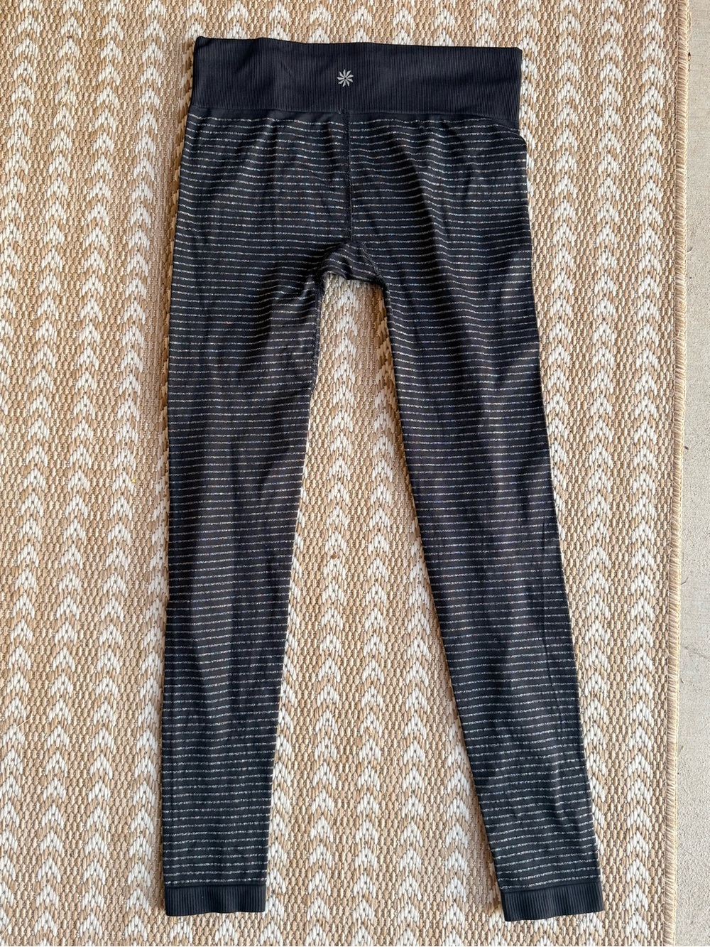 Athleta Black with White Stripe Girls' Leggings